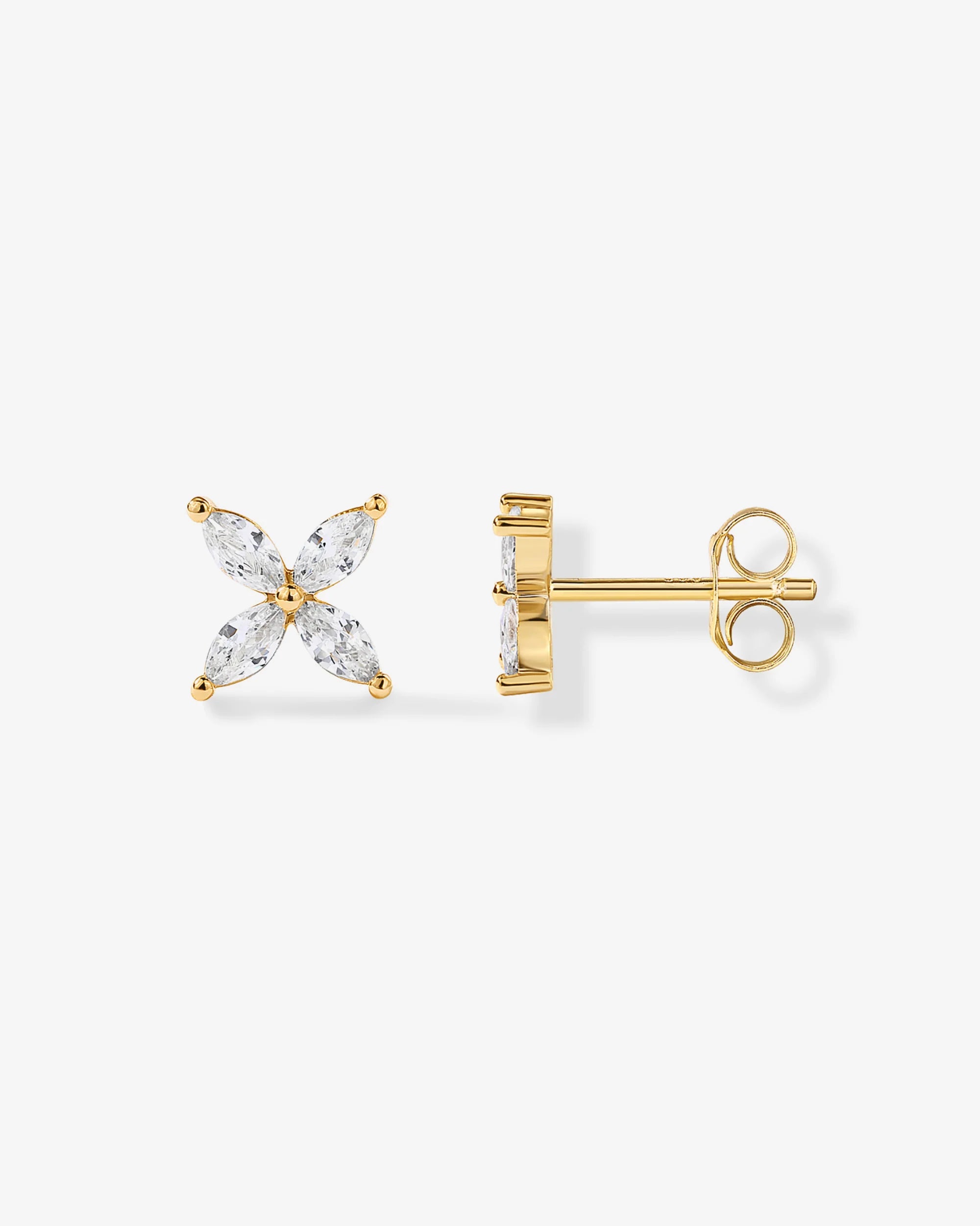 4 Stone Marquise Stud Earrings