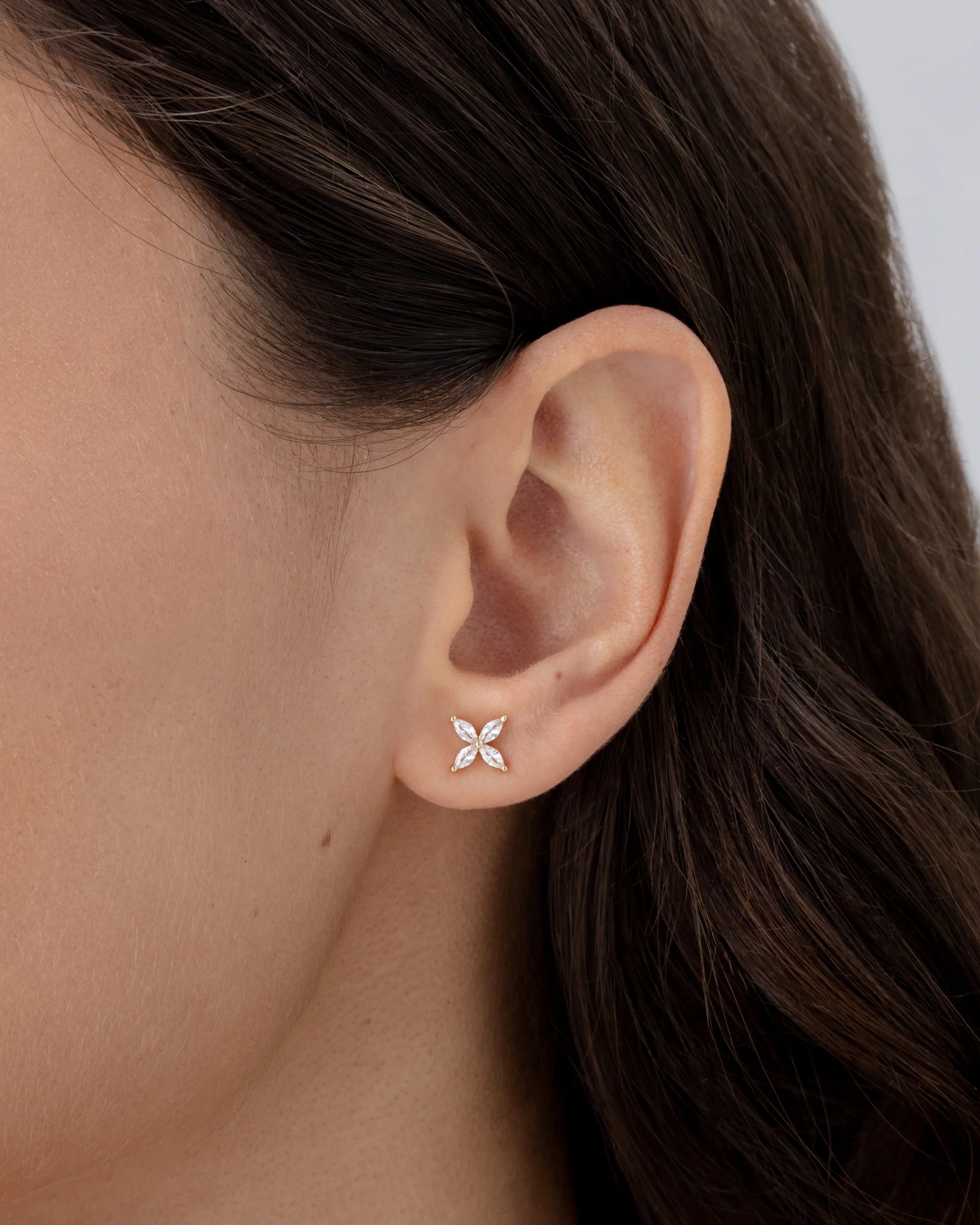 4 Stone Marquise Stud Earrings