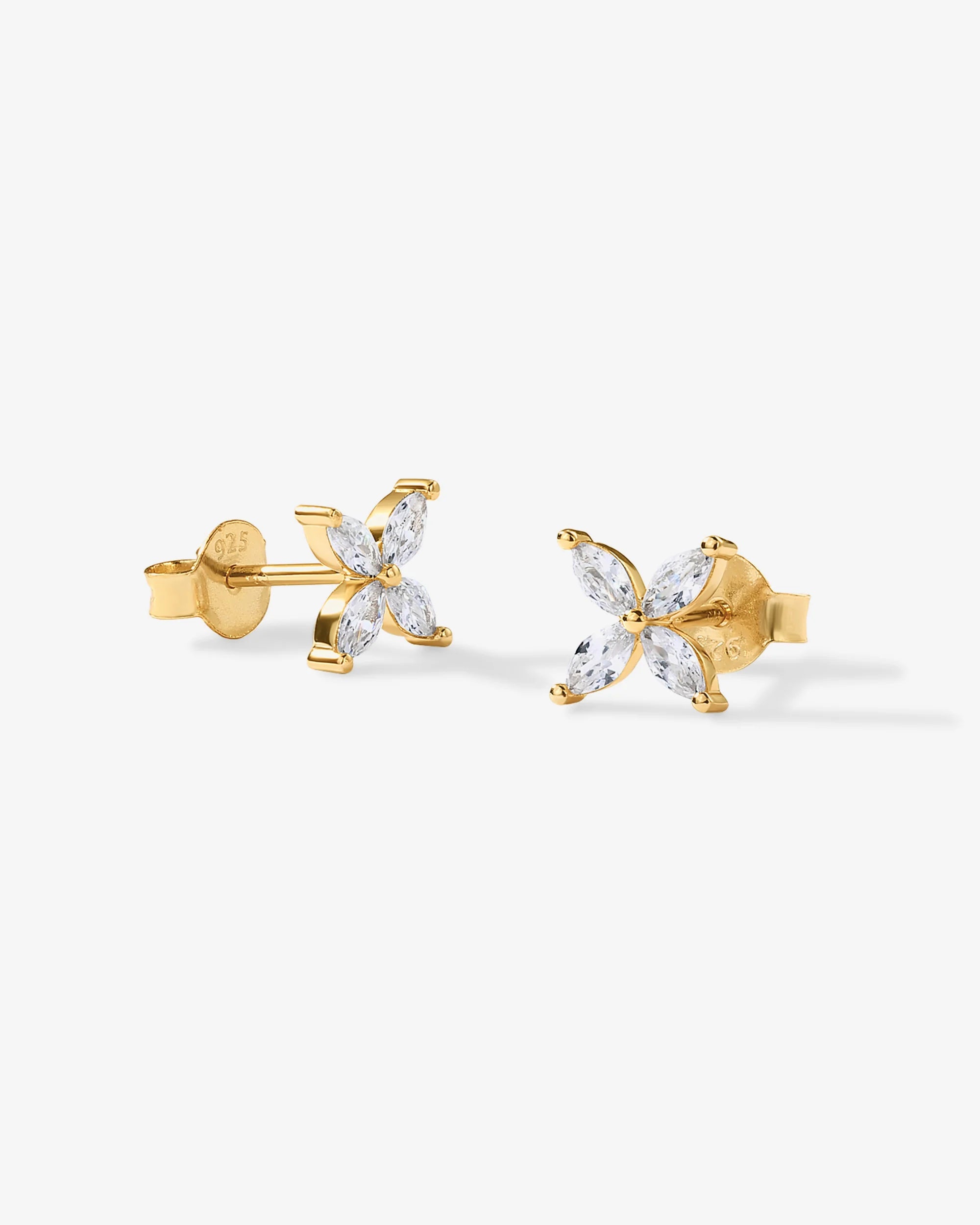 4 Stone Marquise Stud Earrings