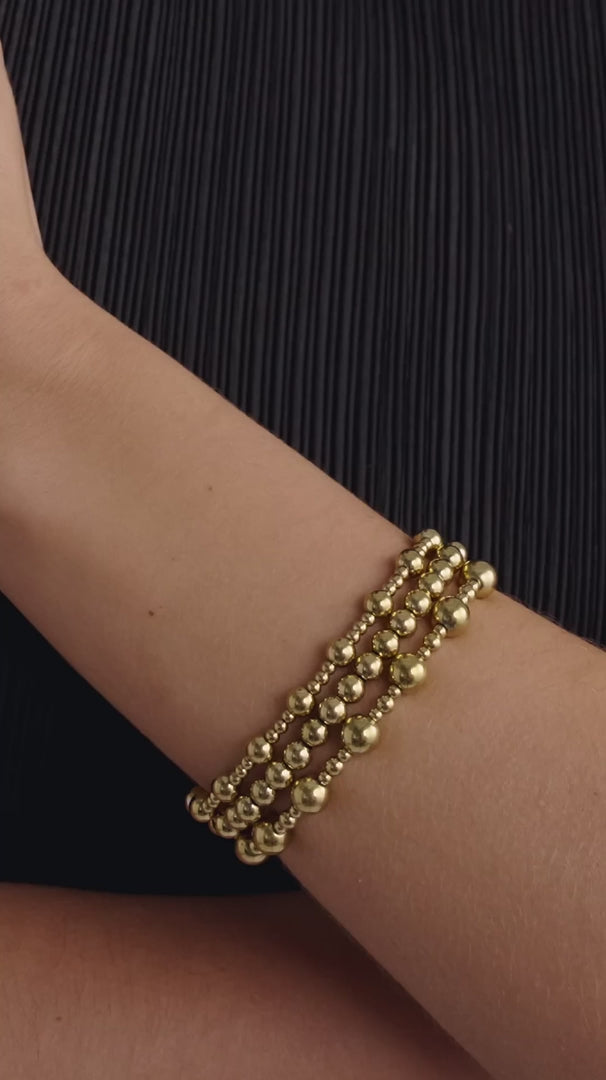 Ball Beaded Bracelet Trio