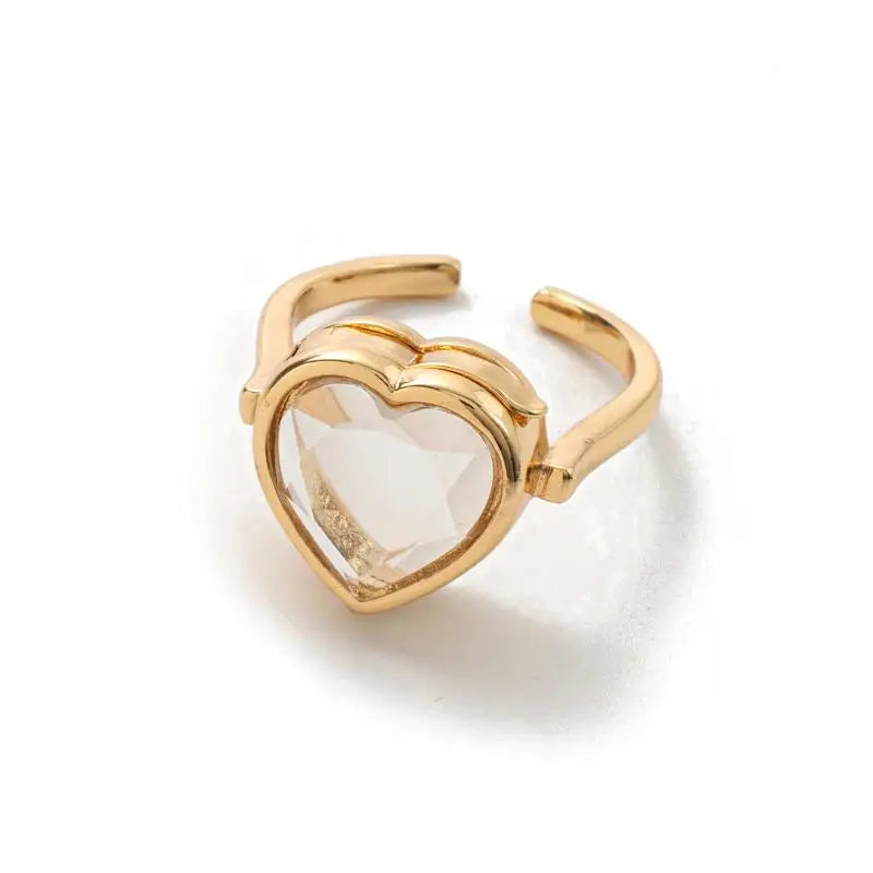 Gold Heart Ring Locket